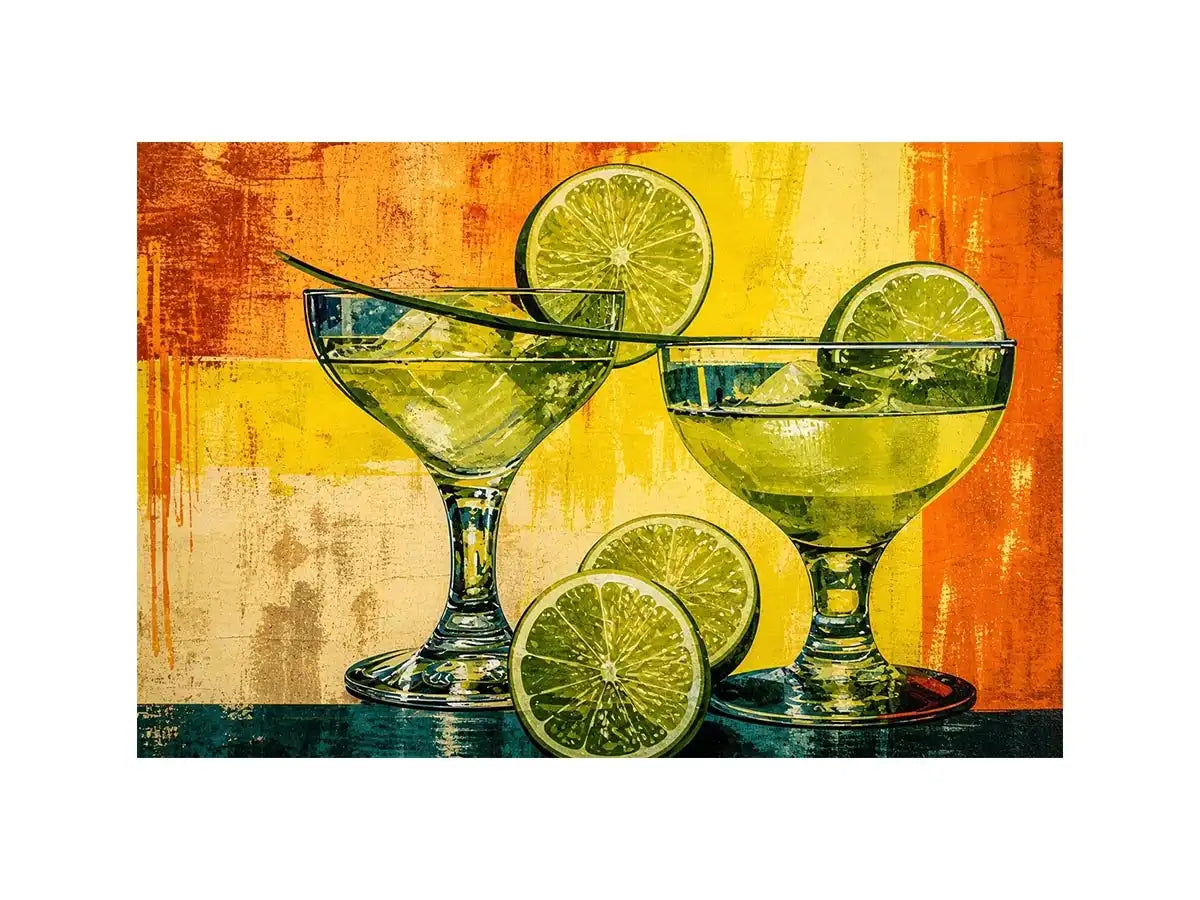 Vibrant margaritas with citrus slices