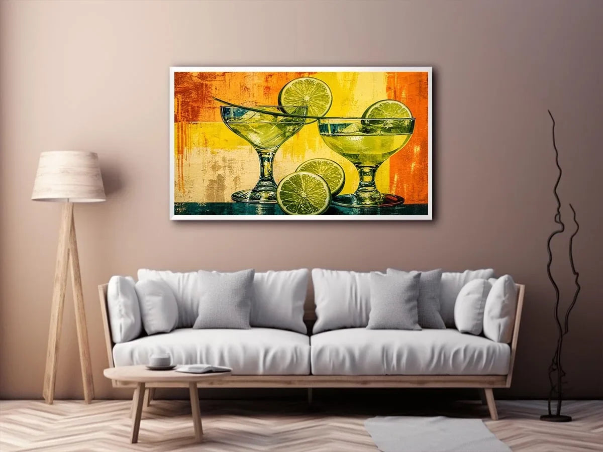 Vibrant margaritas with citrus slices