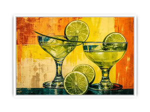 Vibrant margaritas with citrus slices