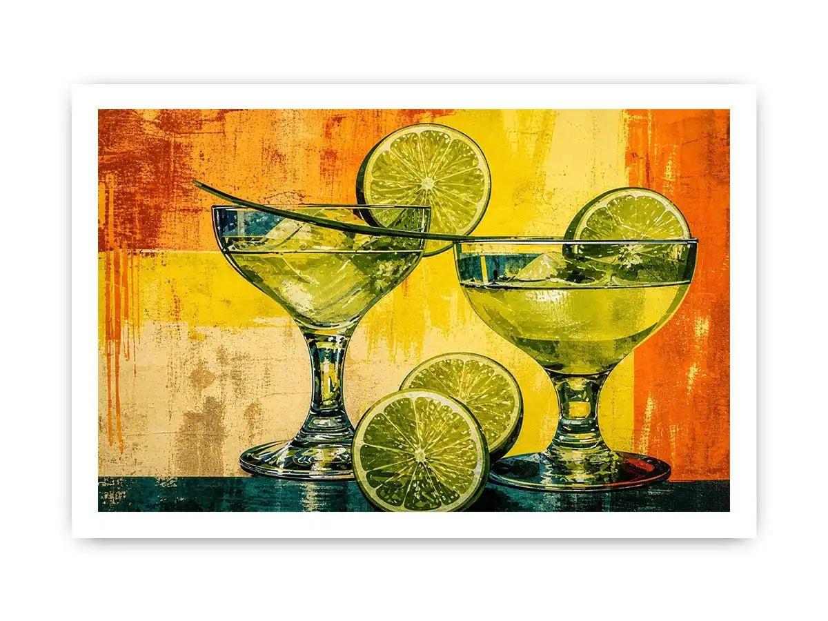 Vibrant margaritas with citrus slices