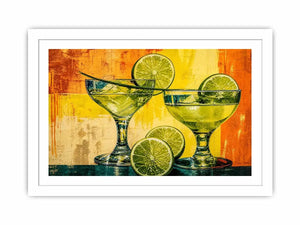 Vibrant margaritas with citrus slices