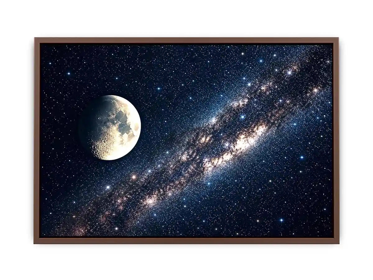 A cosmic dance of moon and stars