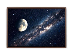 A cosmic dance of moon and stars