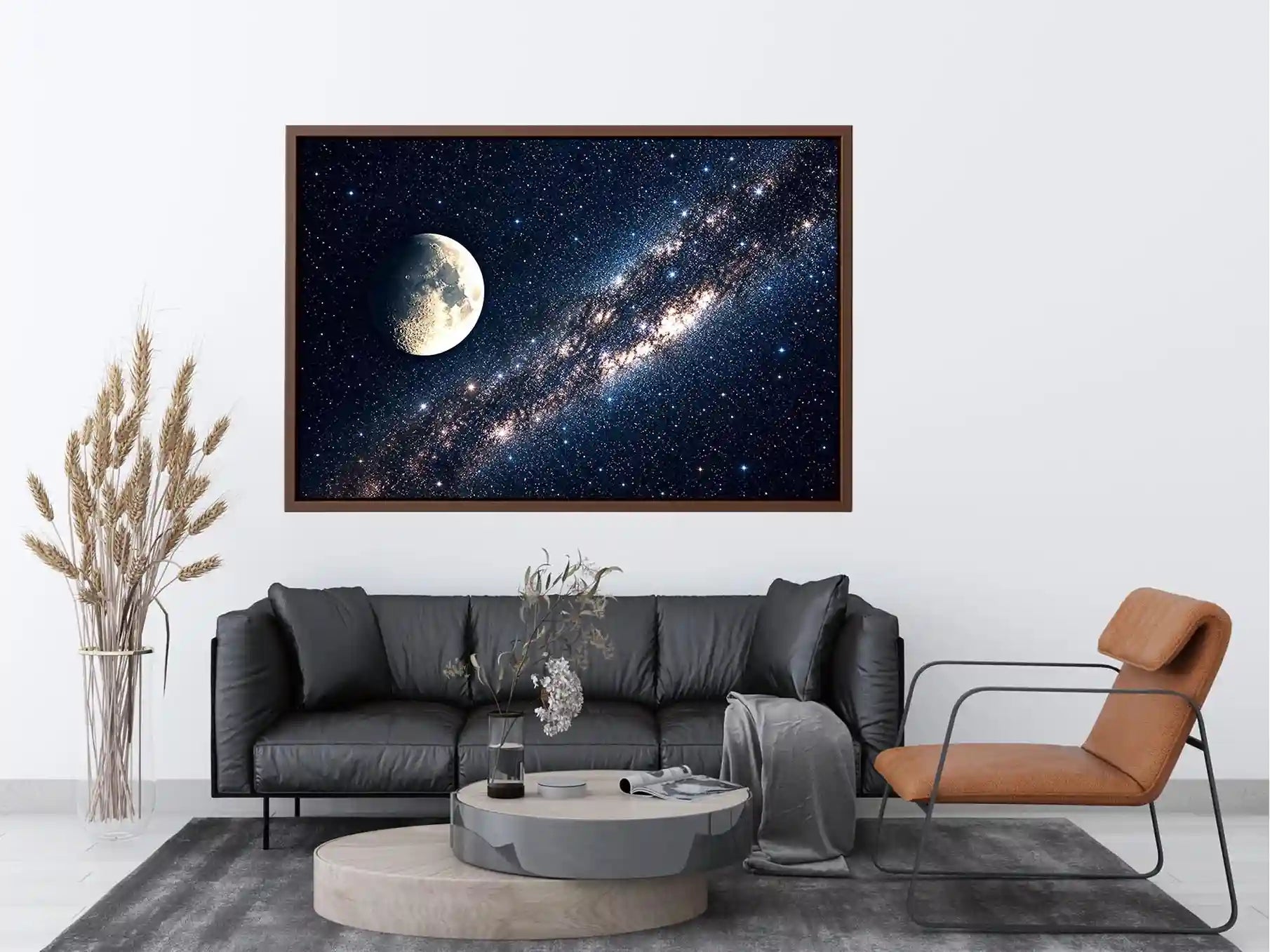 A cosmic dance of moon and stars