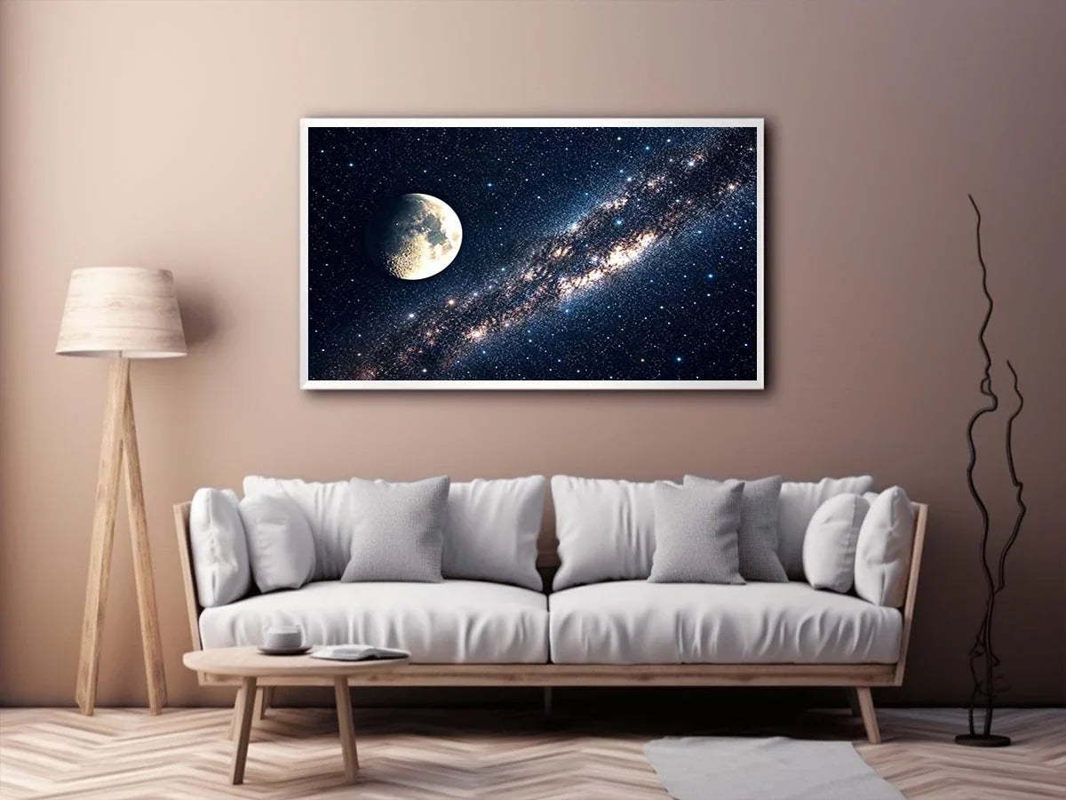 A cosmic dance of moon and stars