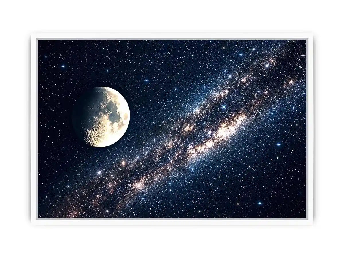 A cosmic dance of moon and stars