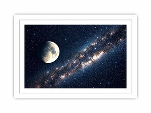 A cosmic dance of moon and stars