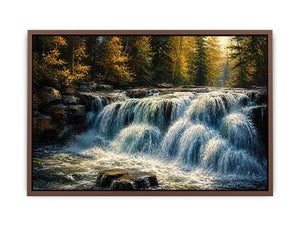 Autumn cascade in forest wilderness