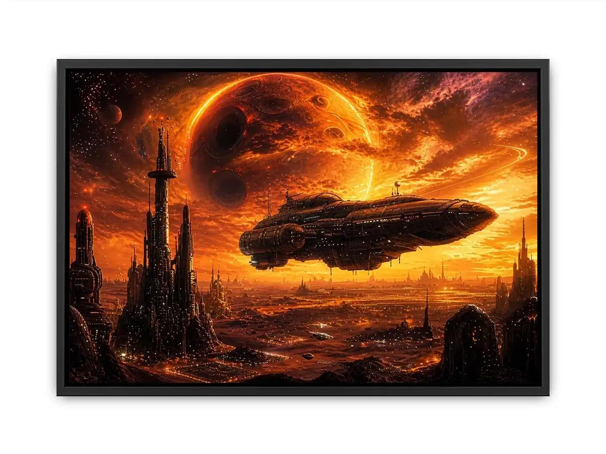 Futuristic metropolis on an alien world