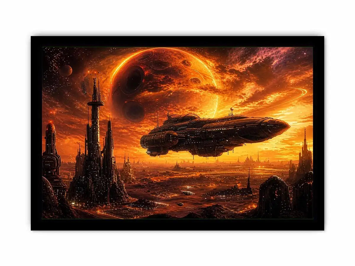 Futuristic metropolis on an alien world