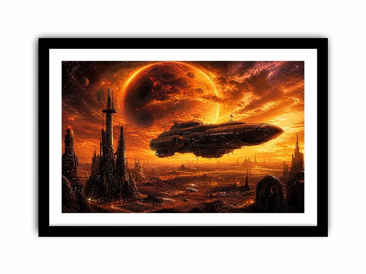 Futuristic metropolis on an alien world