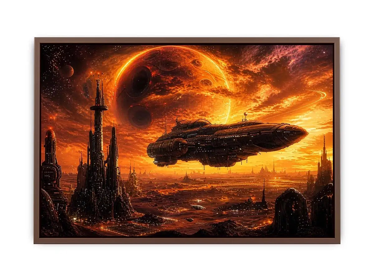 Futuristic metropolis on an alien world