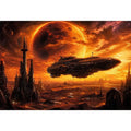 Futuristic metropolis on an alien world
