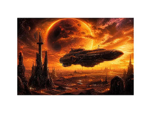 Futuristic metropolis on an alien world