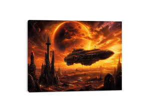 Futuristic metropolis on an alien world