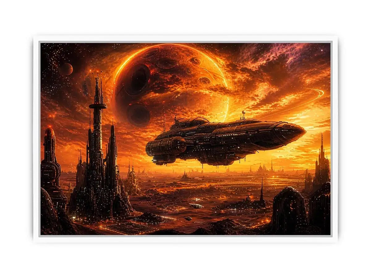 Futuristic metropolis on an alien world