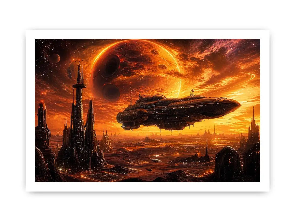 Futuristic metropolis on an alien world