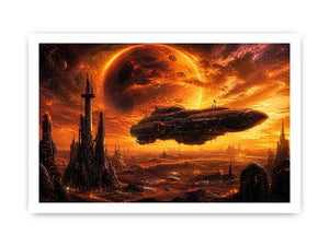 Futuristic metropolis on an alien world