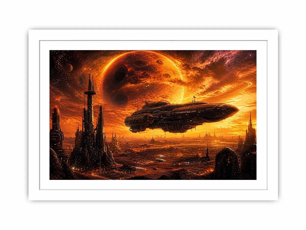 Futuristic metropolis on an alien world