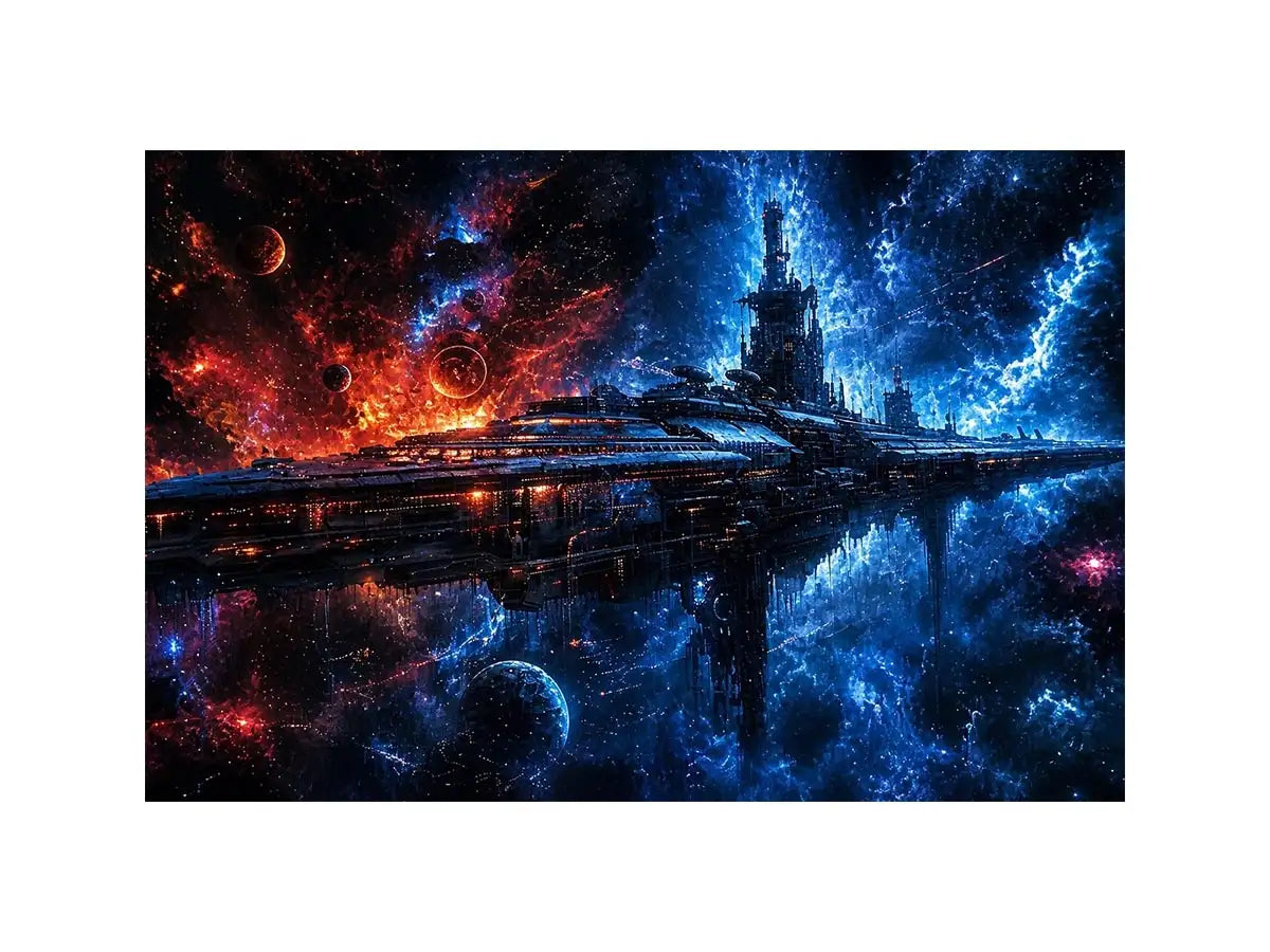 Colossal space station in nebulae