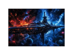 Colossal space station in nebulae