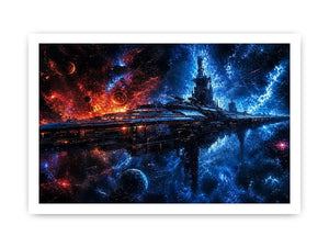 Colossal space station in nebulae