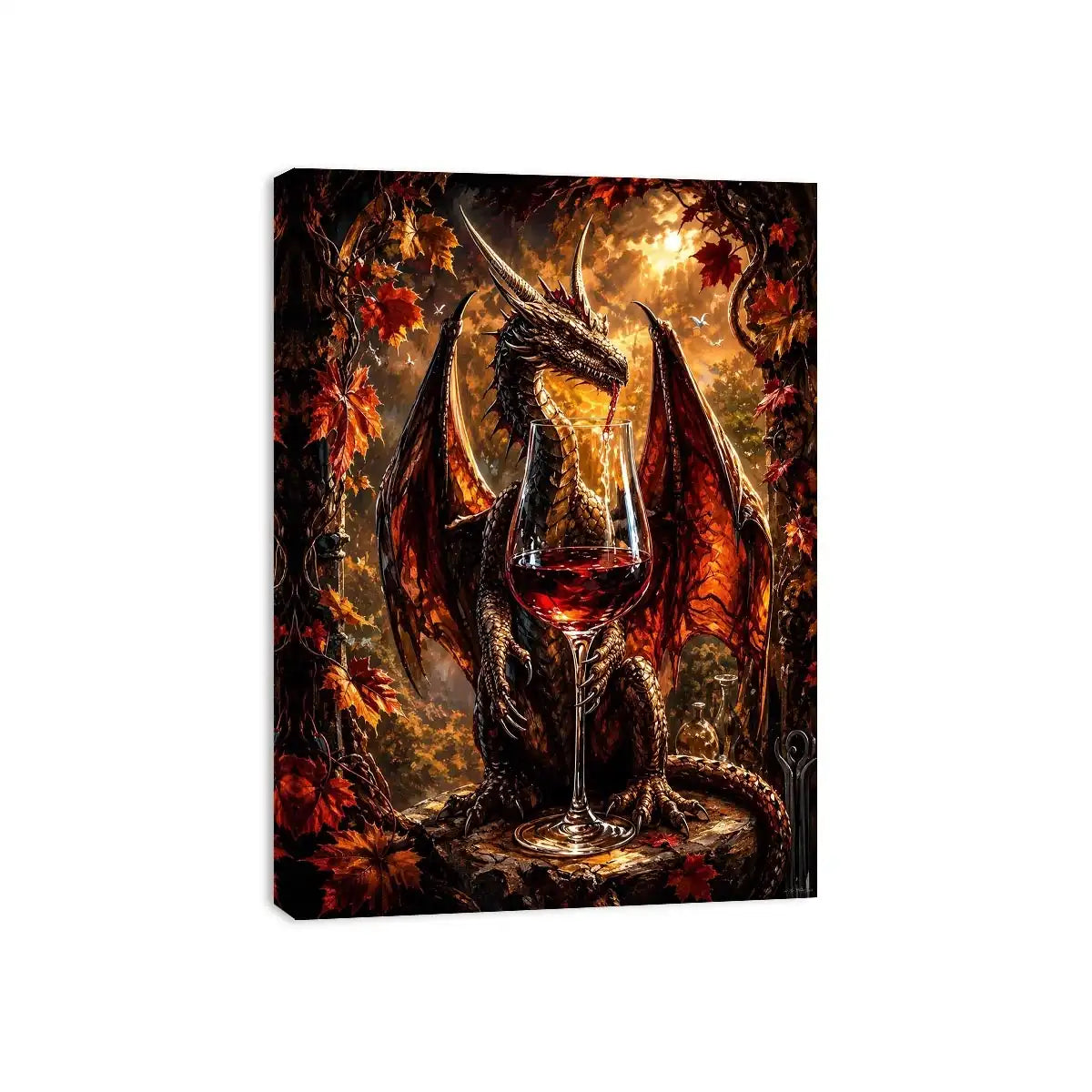 Dragon and wine in autumn glow