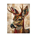 Textile stag with patterned antlers