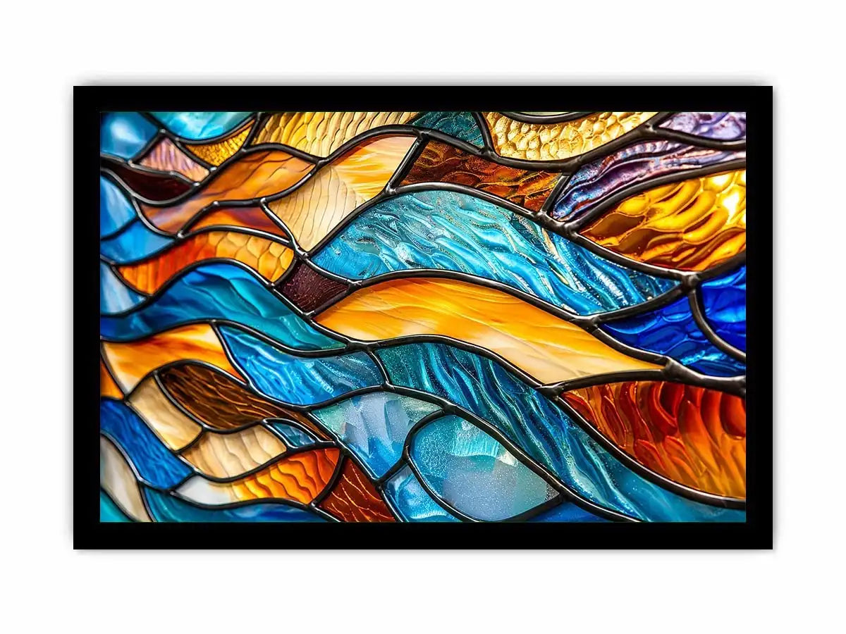 Vibrant stained-glass wave pattern