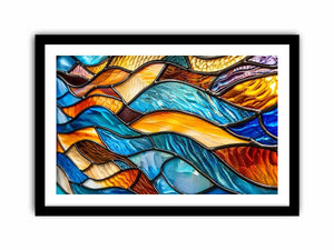 Vibrant stained-glass wave pattern