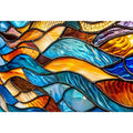 Vibrant stained-glass wave pattern