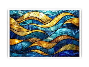 Abstract stained-glass ocean waves