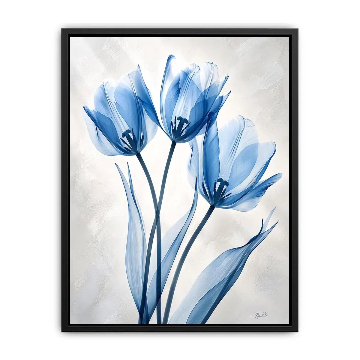 Delicate blue tulips in watercolor style