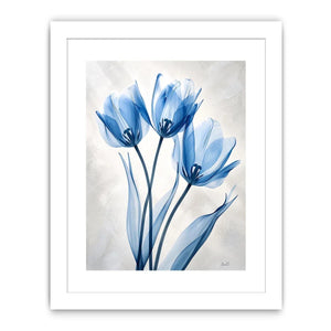 Delicate blue tulips in watercolor style