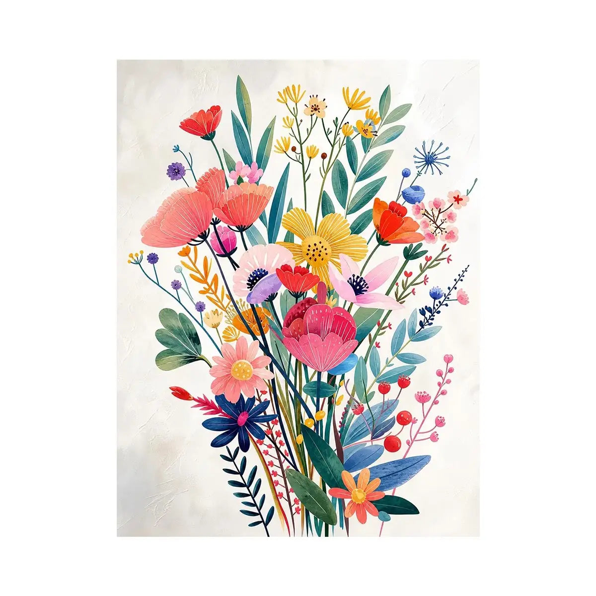 Vibrant floral bouquet in soft hues
