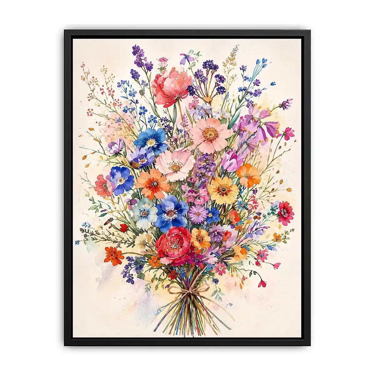 Spring wildflower bouquet in watercolor