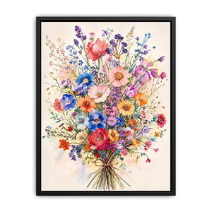 Spring wildflower bouquet in watercolor