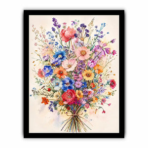 Spring wildflower bouquet in watercolor