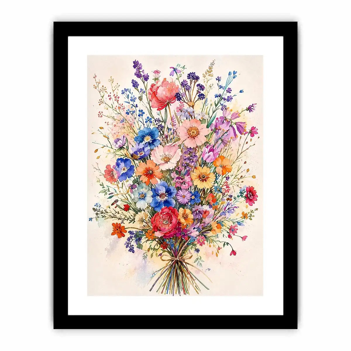 Spring wildflower bouquet in watercolor