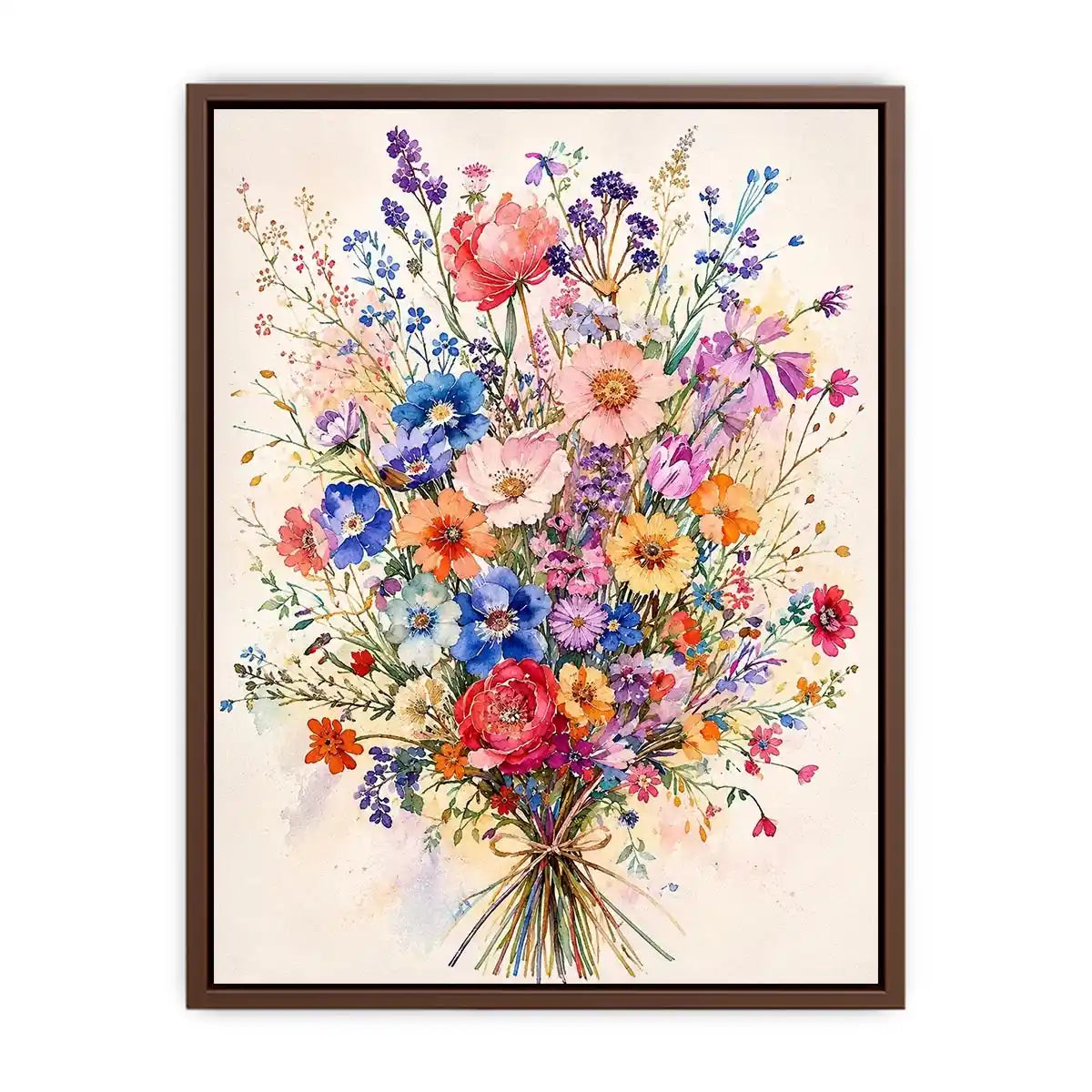 Spring wildflower bouquet in watercolor