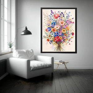 Spring wildflower bouquet in watercolor