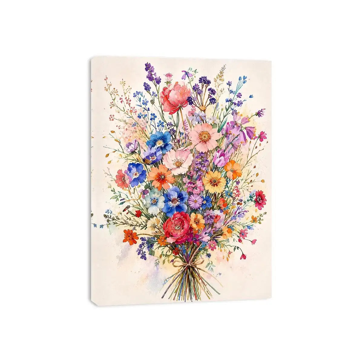 Spring wildflower bouquet in watercolor
