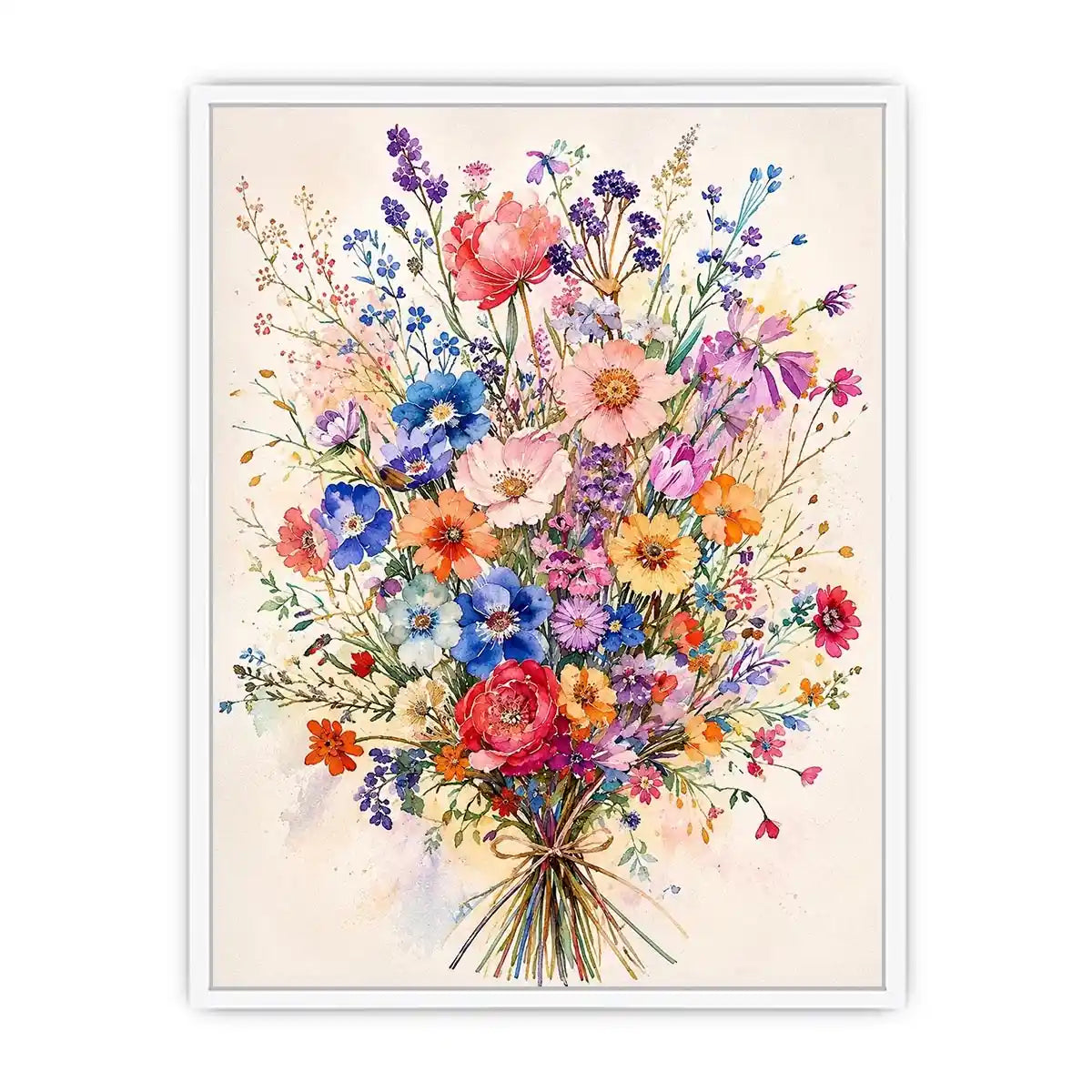 Spring wildflower bouquet in watercolor