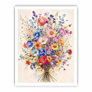 Spring wildflower bouquet in watercolor