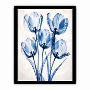 Delicate blue tulips in soft composition
