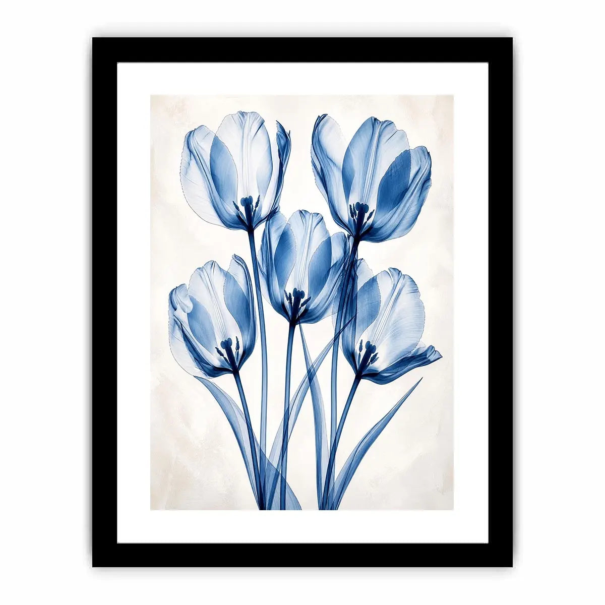 Delicate blue tulips in soft composition