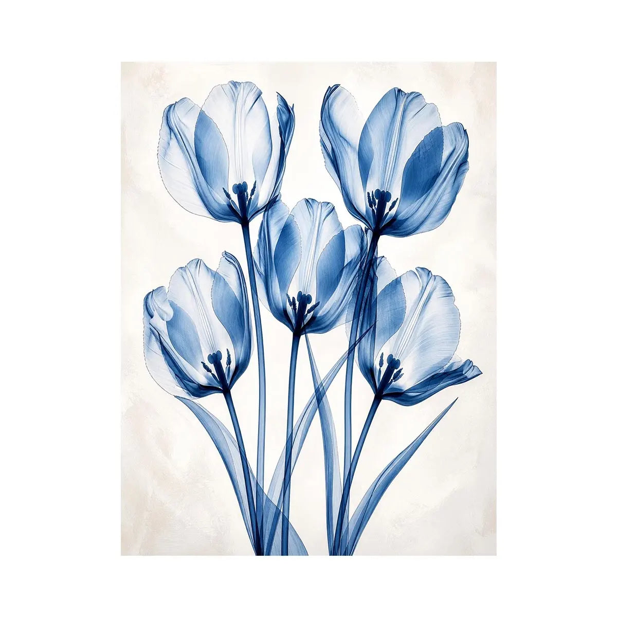 Delicate blue tulips in soft composition