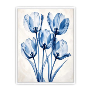 Delicate blue tulips in soft composition