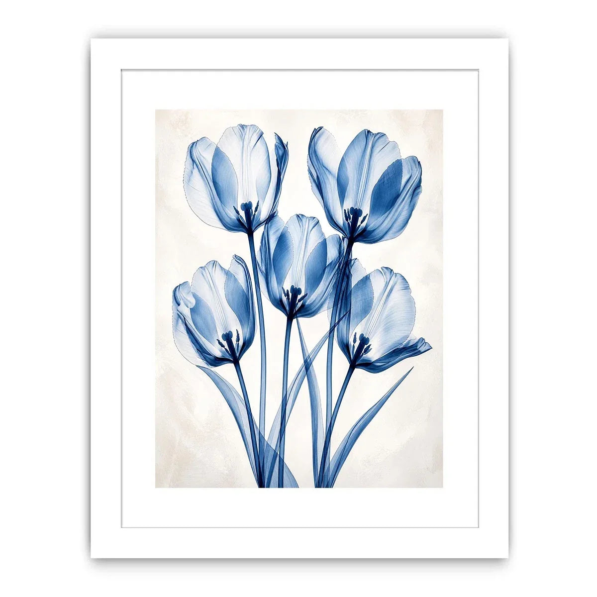Delicate blue tulips in soft composition