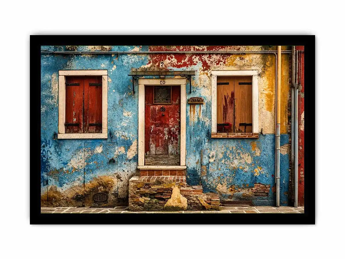 Rustic European street facade details